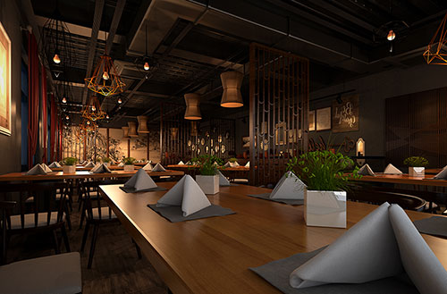 澄迈简约大气中式风格餐厅设计装修效果图