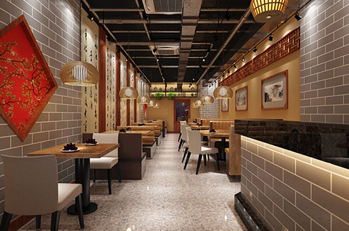 澄迈传统中式餐厅餐馆装修设计效果图