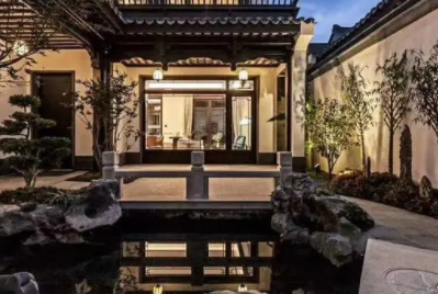 澄迈现代中式别墅的庭院设计如此美丽